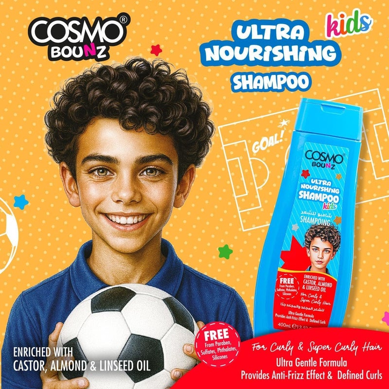 COSMO Bounz Ultra Nourishing Shampoo for Kids - 400ml - Image 2